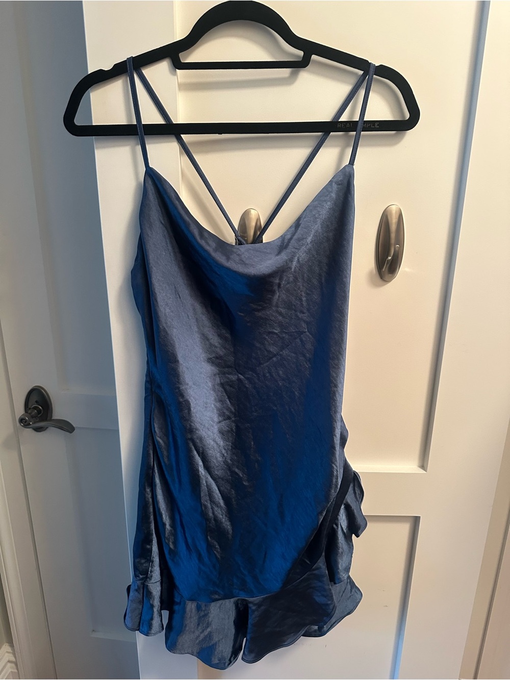 Princess Polly Satin Slip Mini Dress in Blue